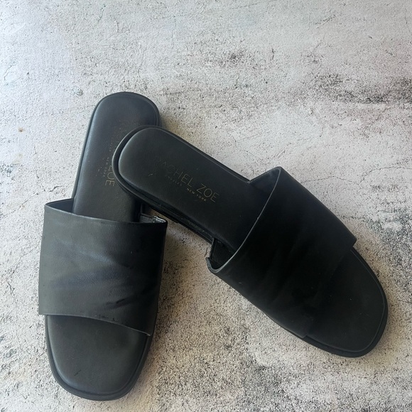 RACHEL ZOE Tudor Slide Black Sandals size 7 1/2 - Picture 2 of 5